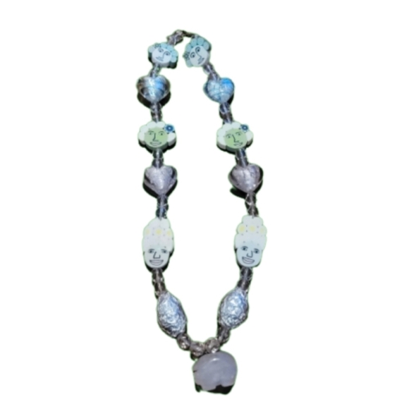 FUN necklace ladies hearts beads women unique eccentric - Picture 1 of 10